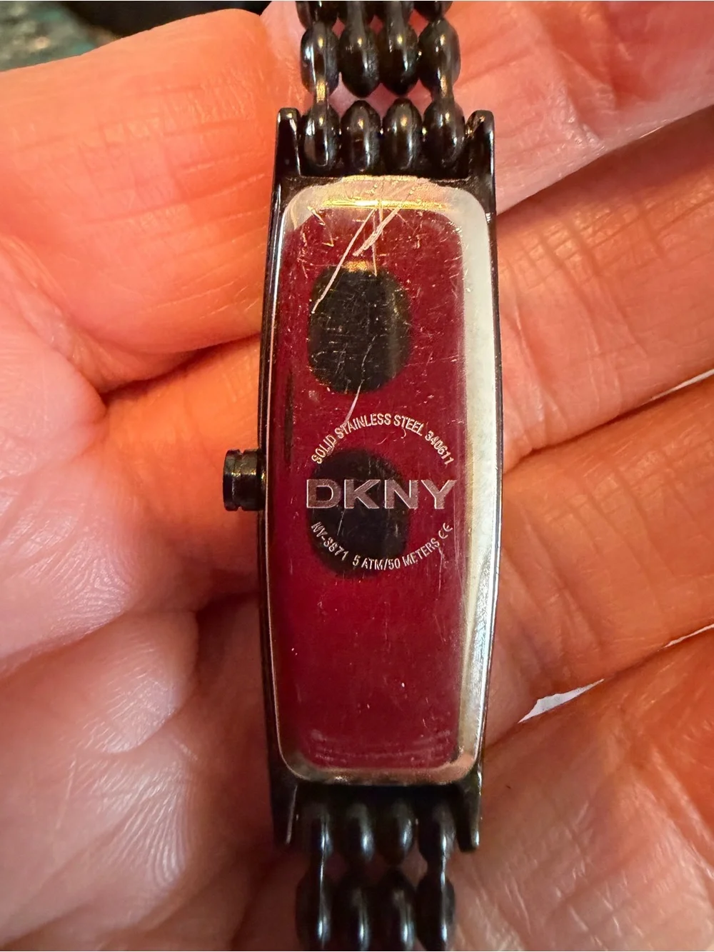 Sleek Black Thin DNKY Watch